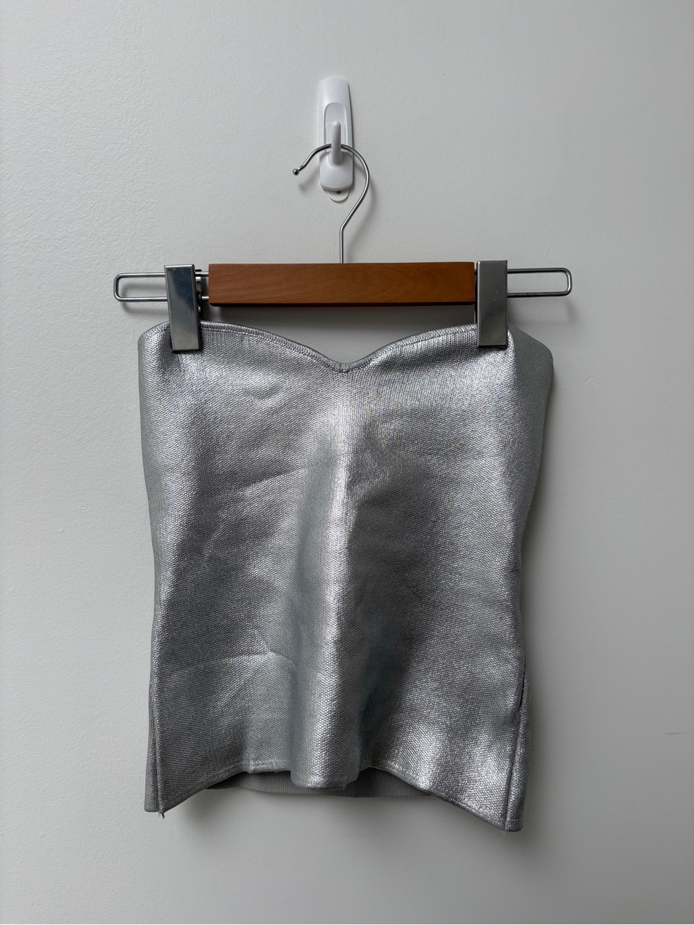 Silver Metallic Women's tube top